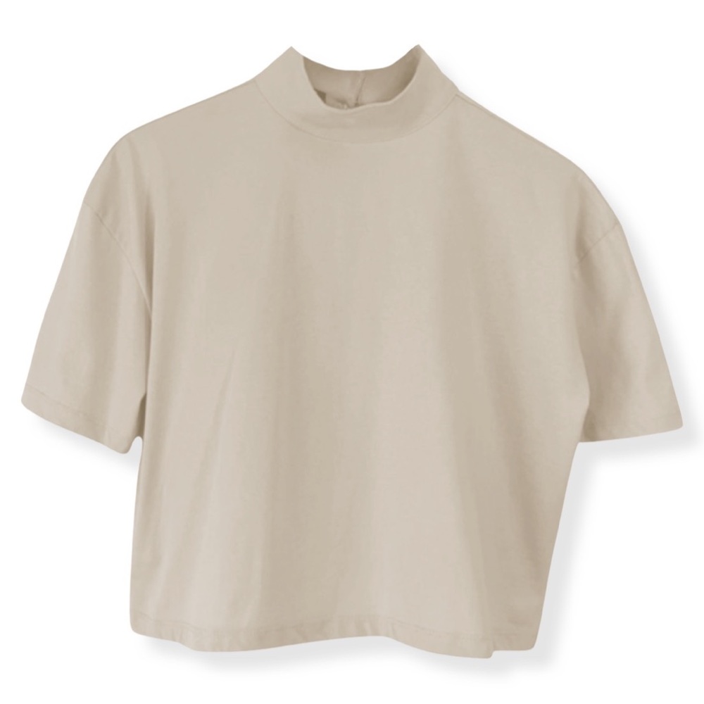 Turtleneck Crop T-shirt